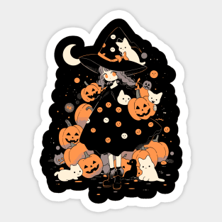 Halloween Witchy Cat Sticker